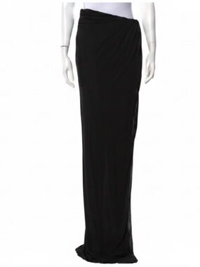 Brandon Maxwell Black Draped Faux Wrap Maxi Skirt ❤️❤️